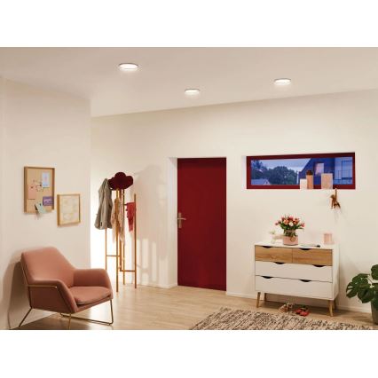 Paulmann 92935 - LED/12W IP44 Himennettävä kylpyhuoneen upotettava kattovalaisin AREO 230V halkaisija 18 cm mattakromi