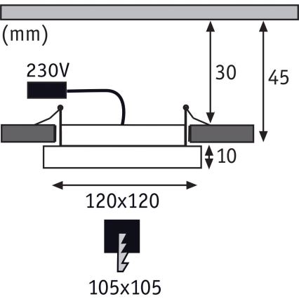Paulmann 92940 - LED/6,5W IP44 Himennettävä kylpyhuoneen upotettava alasvalo AREO 230V 12x12 cm mattakromi