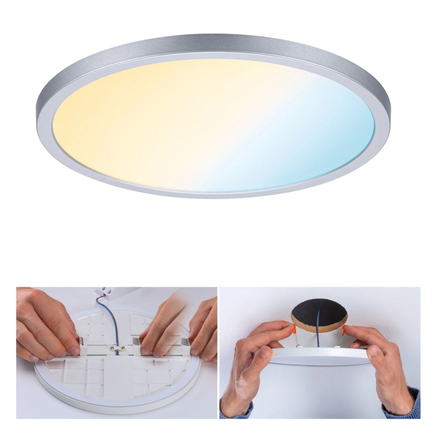 Paulmann 93046 - LED/16W IP44 Himennettävä kylpyhuoneen upotettava alasvalaisin AREO 230V 3000-6500K halkaisija 23 cm mattakromi