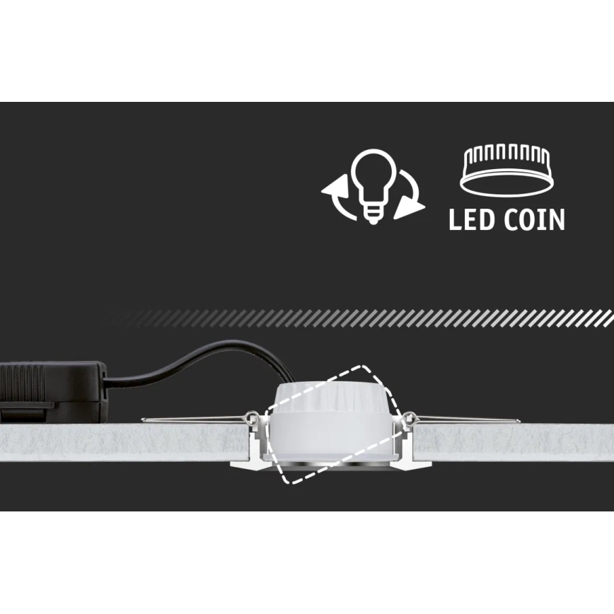 Paulmann 93080 - SARJA 3xLED/6W IP23 Himmennettävä kylpyhuoneen alasvalaisin COIN 230V