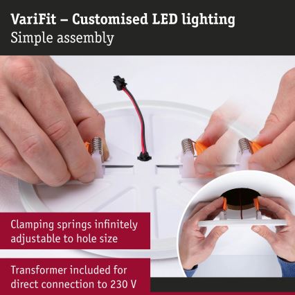 Paulmann 93102 - LED 16 W IP44 himmennettävä kylpyhuoneen upotettava alasvalo AREO 230 V 2000/3000/4000 K halkaisija 23 cm musta
