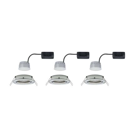 Paulmann 93483 - SET 3xLED/6,5W IP23 Himmennettävä upotettava kylpyhuonevalo NOVA 230V
