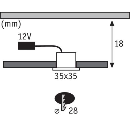 Paulmann 93587 - SETTI 5xLED/0,4W Upotettu valo 12V/230V 2700K