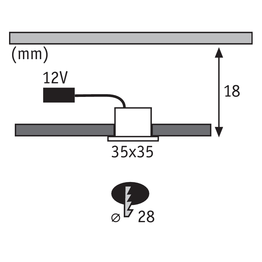 Paulmann 93587 - SETTI 5xLED/0,4W Upotettu valo 12V/230V 2700K