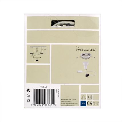 Paulmann 93849 - LED-GU10/4,5W/230V Upotettu valo PREMIUM LINE 230V