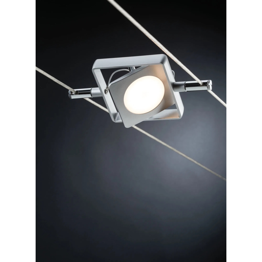 Paulmann 94107 - SETTI 4xLED/4,3W Täydellinen vaijerivalojärjestelmä MAC 230V mattakromi