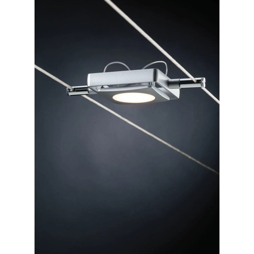 Paulmann 94107 - SETTI 4xLED/4,3W Täydellinen vaijerivalojärjestelmä MAC 230V mattakromi