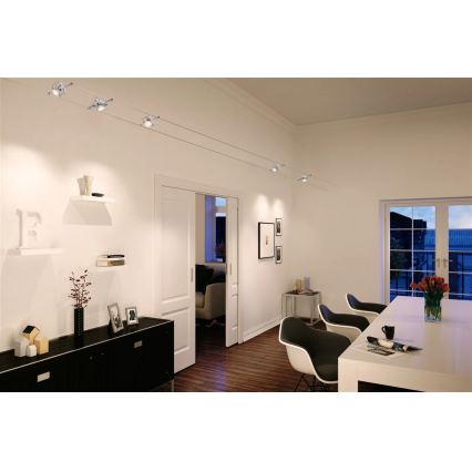 Paulmann 94133 - SARJA 5xGU5,3/10W Kohdevalaisin lankajärjestelmään MAC 230V mattakromi