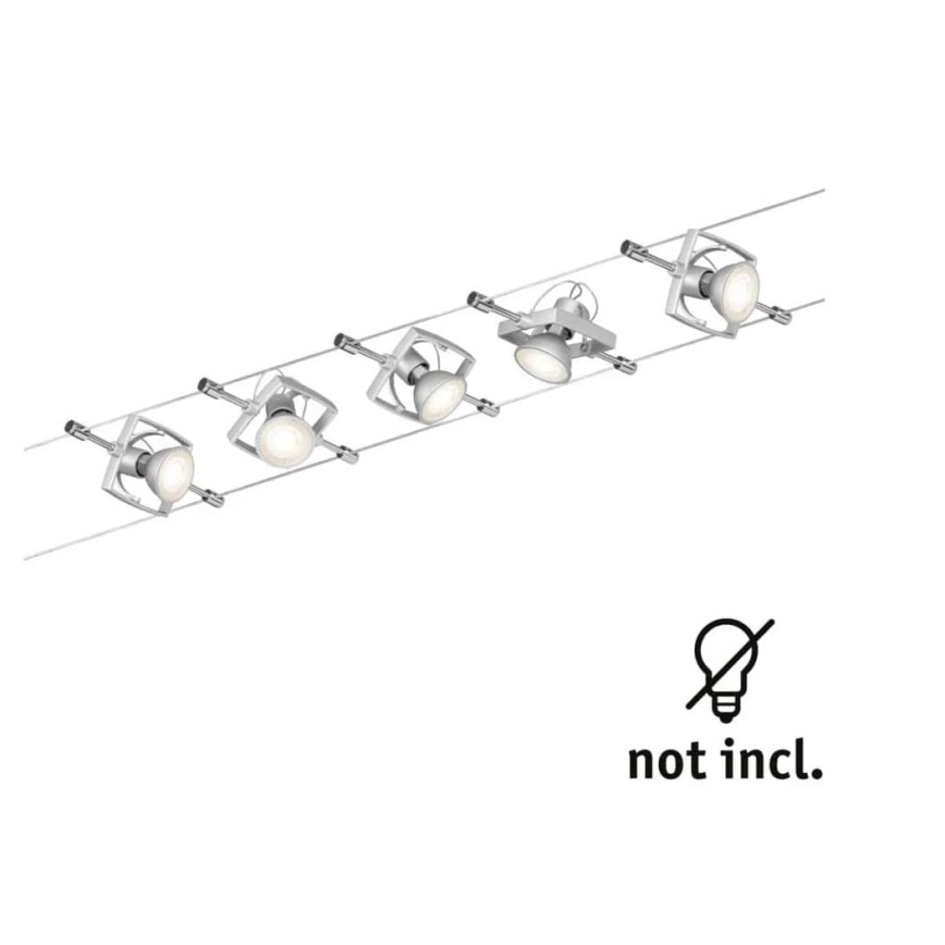 Paulmann 94133 - SARJA 5xGU5,3/10W Kohdevalaisin lankajärjestelmään MAC 230V mattakromi