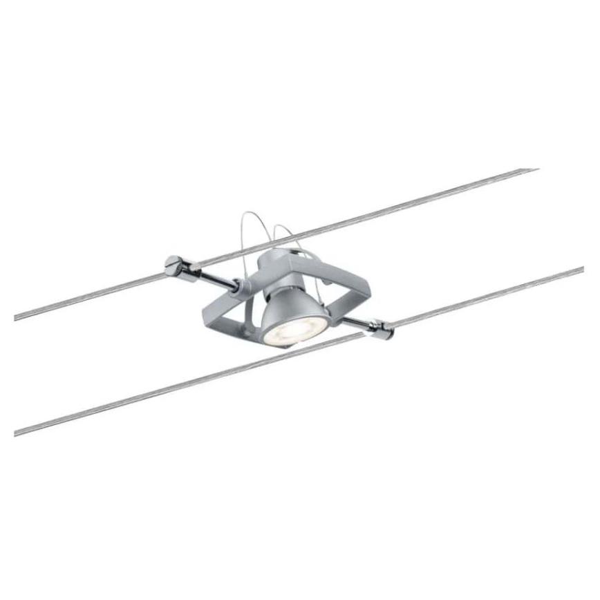 Paulmann 94133 - SARJA 5xGU5,3/10W Täydellinen vaijerivalojärjestelmä MAC 230V mattakromi
