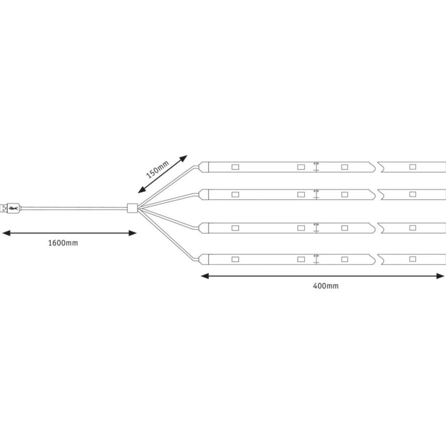 Paulmann 94208 - LED/1,8W Aurinkovarjon valaistus PARASOL 5V/USB 1,6m