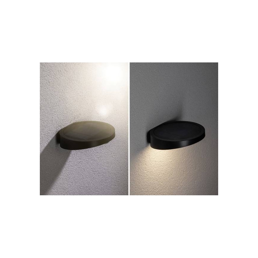 Paulmann 94246 - LED/1,2W IP44 Ulkokäyttöön tarkoitettu aurinkokennovalo liiketunnistimella RYSE 3,7V 1800 mAh