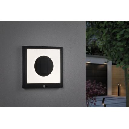 Paulmann 94263 - LED/1,2W IP44 Aurinkokäyttöinen seinävalaisin TAIJA, 3,7V 1800 mAh, liiketunnistimella