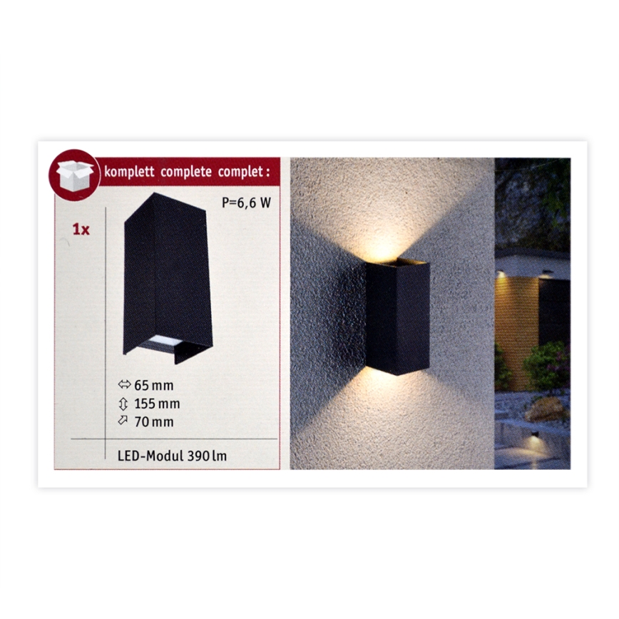 Paulmann 94326 - 2xLED/2,8W IP44 Ulkoseinävalaisin FLAME 230V