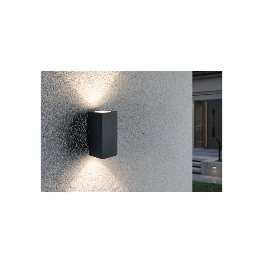 Paulmann 94328 - 2xLED/2,8W IP44 Ulkoseinävalaisin FLAME 230V antrasiitti