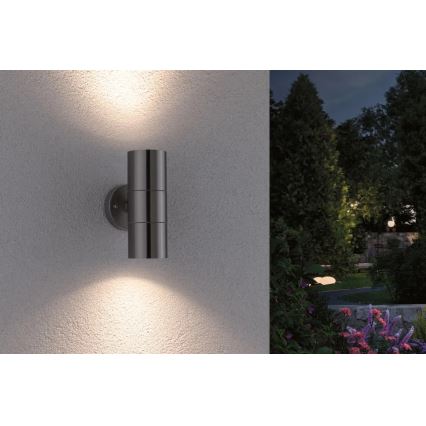 Paulmann 94331 - 2xGU10/10W IP44 Ulkoseinävalaisin FLAME 230V