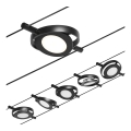 Paulmann 94418 - SETTI 5xLED/4,5W Täydellinen ROUNDMAC-vaijerijärjestelmä 230V musta