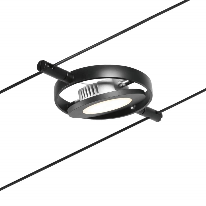 Paulmann 94418 - SETTI 5xLED/4,5W Täydellinen ROUNDMAC-vaijerijärjestelmä 230V musta
