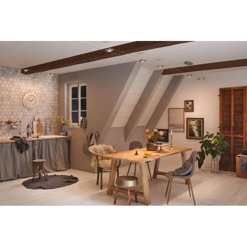 Paulmann 94420 - SARJA 5xLED/4,5W Kohdevalaisin lankajärjestelmään MAC 230V mattakromi