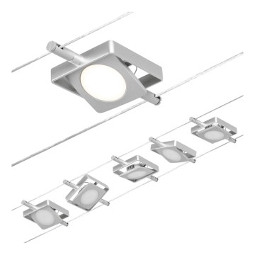 Paulmann 94420 - SARJA 5xLED/4,5W Täydellinen kaapelivalosysteemi MAC 230V mattakromi