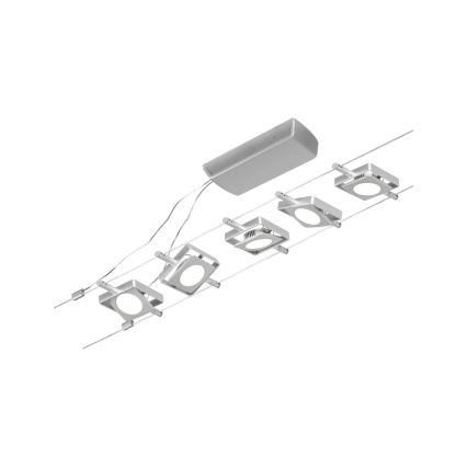 Paulmann 94420 - SARJA 5xLED/4,5W Täydellinen kaapelivalosysteemi MAC 230V mattakromi