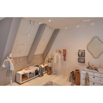 Paulmann 94432 - SETTI 5xGU5,3/10W Täydellinen MAC-vaijerisysteemi 230V valkoinen