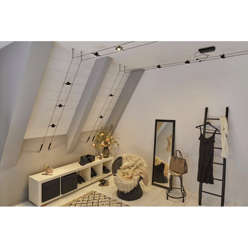 Paulmann 94434 - SARJA 5xGU5,3/10W Kohdevalaisin lankajärjestelmään MAC 230V musta