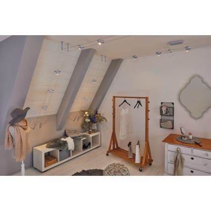 Paulmann 94436 - SARJA 5xGU5,3/10W Kohdevalaisin lankajärjestelmään CARDAN 230V mattakromi