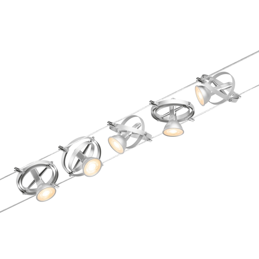 Paulmann 94436 - SARJA 5xGU5,3/10W Kohdevalaisin lankajärjestelmään CARDAN 230V mattakromi