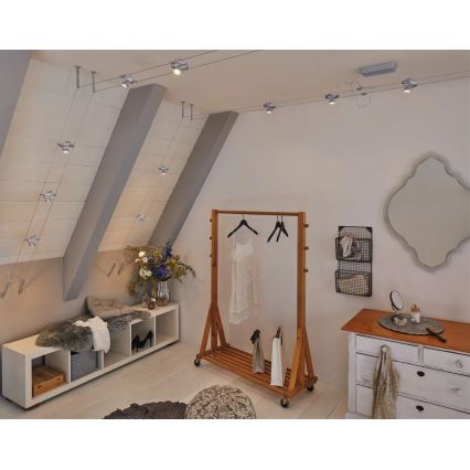 Paulmann 94437 - 1xGU5,3/10W Kohdevalaisin CARDAN-lankajärjestelmään 12V mattakromi