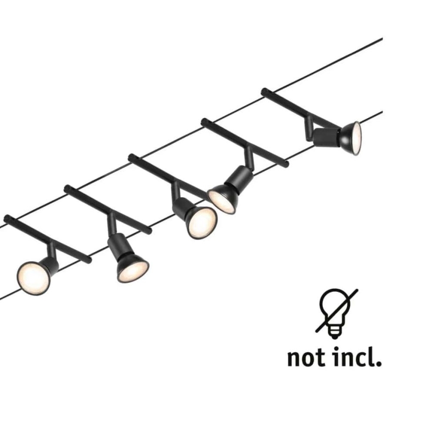 Paulmann 94446 - SARJA 5xGU5,3/10W Kohdevalaisin lankajärjestelmään SALT 230V musta