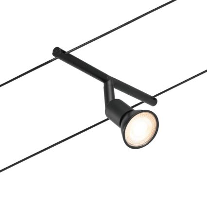 Paulmann 94446 - Setti 5×GU5,3/10W – Täydellinen SALT-vaijerijärjestelmä 230 V, musta