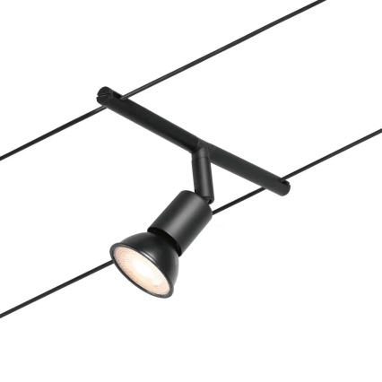 Paulmann 94446 - Setti 5×GU5,3/10W – Täydellinen SALT-vaijerijärjestelmä 230 V, musta