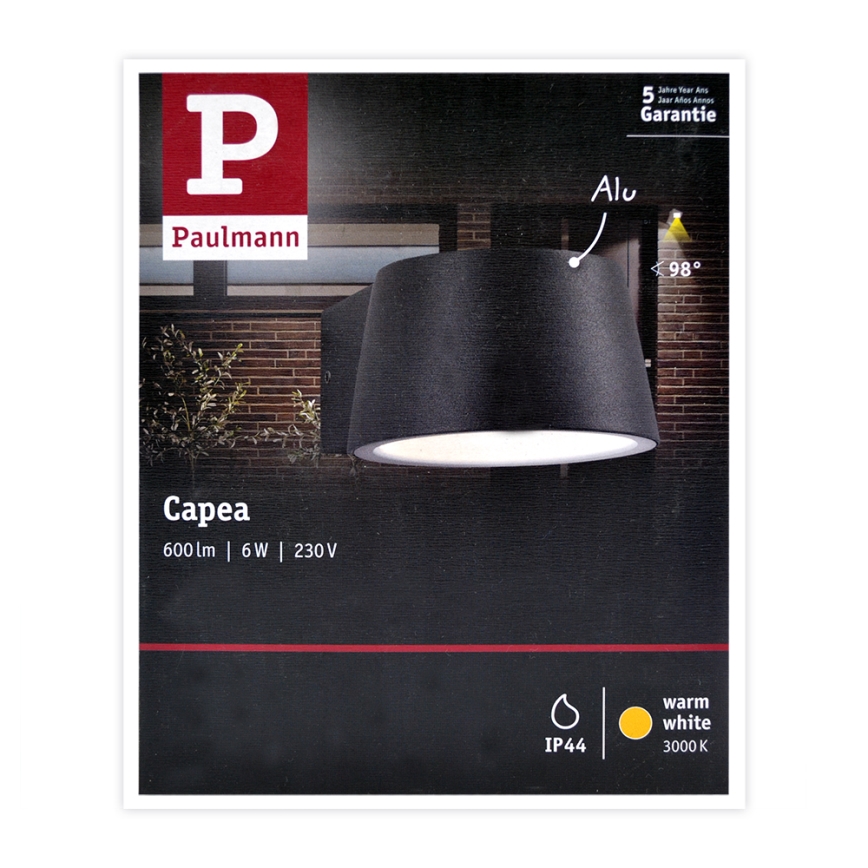 Paulmann 94452 - LED/6W IP44 Ulkoseinävalaisin CAPEA 230V