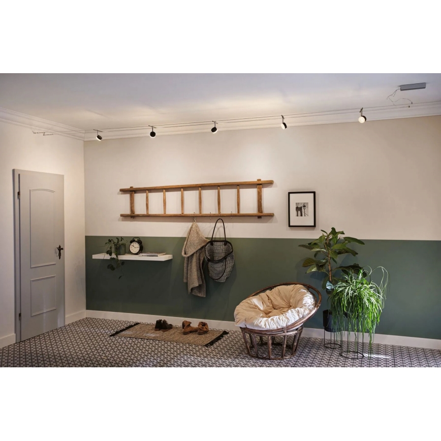 Paulmann 94457 - SARJA 5× LED/4 W kohdevalaisin CLEAR-lankajärjestelmään 230 V musta/kiiltävä kromi