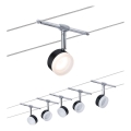 Paulmann 94457 - SETTI 5xLED/4W Täydellinen vaijerijärjestelmä CLEAR 230V musta/kiiltävä kromi