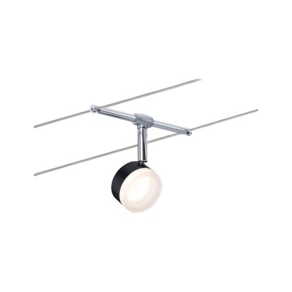 Paulmann 94457 - SETTI 5xLED/4W Täydellinen vaijerijärjestelmä CLEAR 230V musta/kiiltävä kromi