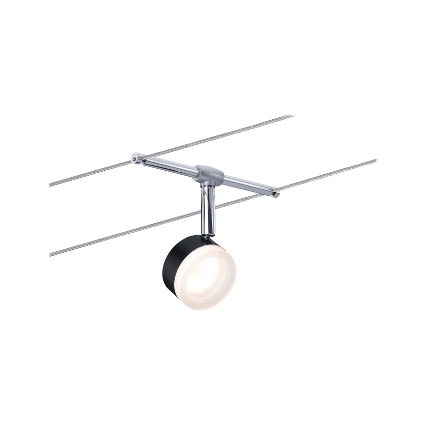 Paulmann 94457 - SETTI 5xLED/4W Täydellinen vaijerijärjestelmä CLEAR 230V musta/kiiltävä kromi