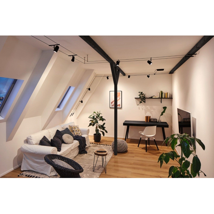 Paulmann 94469 - SARJA 5xGU5,3/10W Kattovalaisin lankajärjestelmään CUP 230V musta