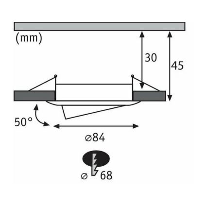 Paulmann 94471 - SETTI 3xLED/6W IP23 Kylpyhuoneen upotettu valo NOVA 230V