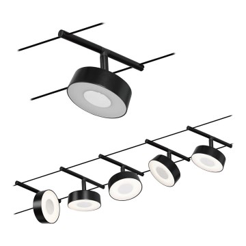 Paulmann 94479 - SARJA 5xLED/5W Kohdevalaisin lankajärjestelmään CIRCLE 230V musta