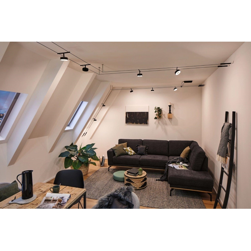Paulmann 94479 - SETTI 5xLED/5W Täydellinen vaijerisysteemi CIRCLE 230V musta