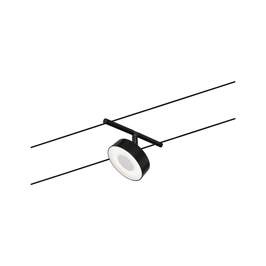 Paulmann 94479 - SETTI 5xLED/5W Täydellinen vaijerisysteemi CIRCLE 230V musta