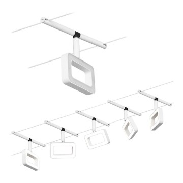 Paulmann 94483 - SETTI 5xLED/4,8 W Täydellinen FRAME-vaijerivalojärjestelmä 230 V valkoinen