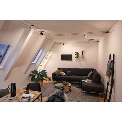 Paulmann 94485 - SETTI 5xLED/4,8W Täydellinen vaijerisysteemi FRAME 230V musta