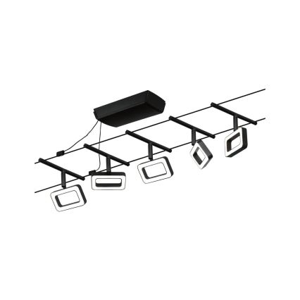 Paulmann 94485 - SETTI 5xLED/4,8W Täydellinen vaijerisysteemi FRAME 230V musta