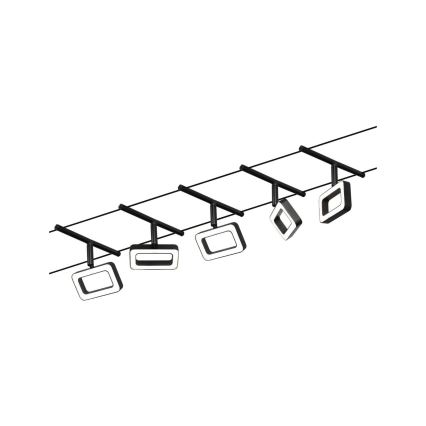 Paulmann 94485 - SETTI 5xLED/4,8W Täydellinen vaijerisysteemi FRAME 230V musta
