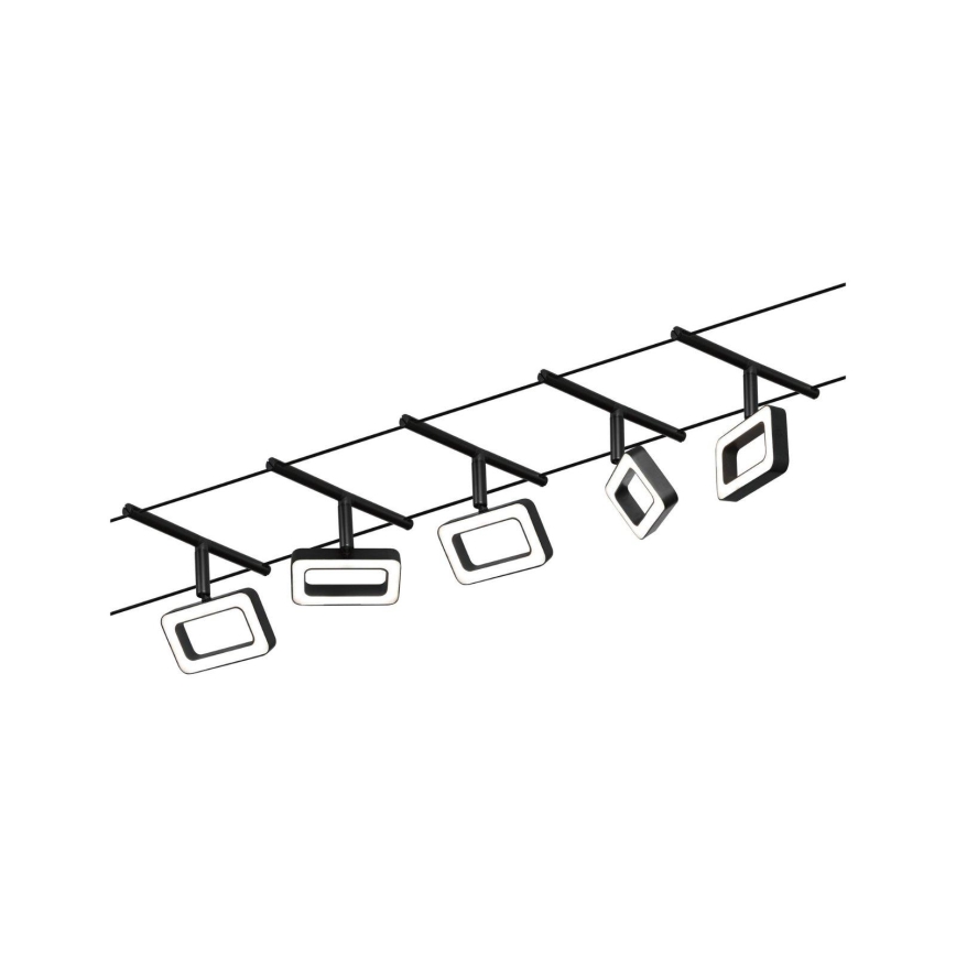 Paulmann 94485 - SETTI 5xLED/4,8W Täydellinen vaijerisysteemi FRAME 230V musta