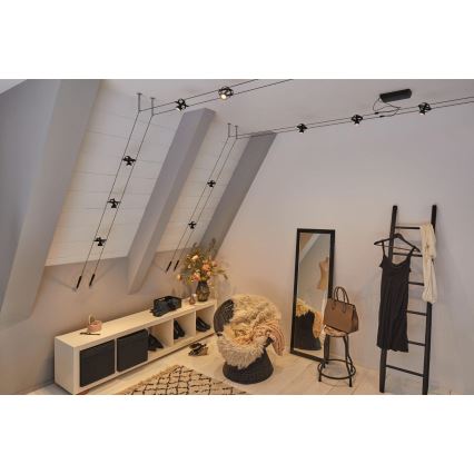 Paulmann 94494 - SARJA 8xGU5,3/7,5W Kohdevalaisin lankajärjestelmään CARDAN 230V musta