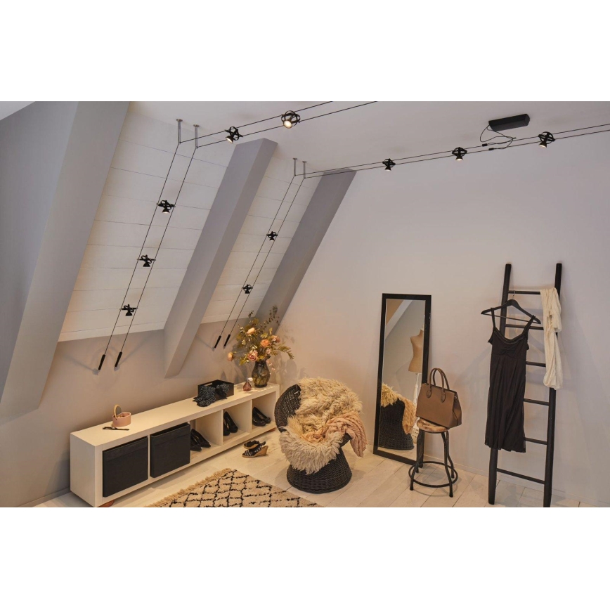 Paulmann 94494 - SARJA 8xGU5,3/7,5W Kohdevalaisin lankajärjestelmään CARDAN 230V musta